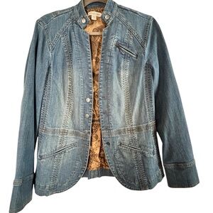Coldwater Creek Light Blue fitted jean jacket size 6
